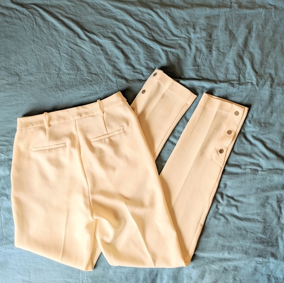 Sold! Zara long button hem trousers white cream - Picture 8 of 8